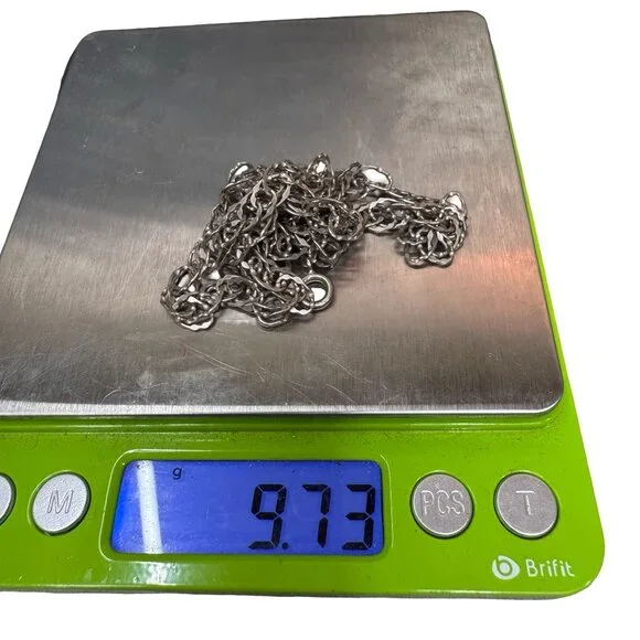 Vintage Sterling Silver Fancy Interlocking Double Link Chain Necklace Canada 20" - Picture 5 of 9